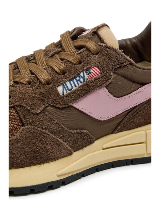 Autry Reelwind Low Panelled Brushed Suede Sneakers in Brown | Lyst