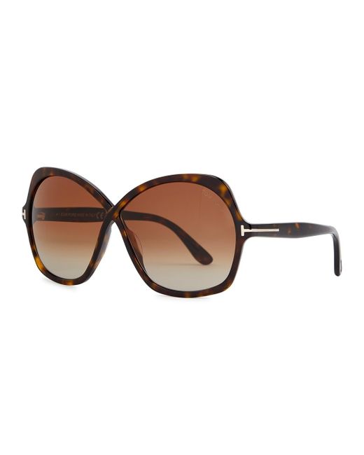 Tom Ford Rosemin Butterflyframe Sunglasses, Sunglasses, in Brown Lyst