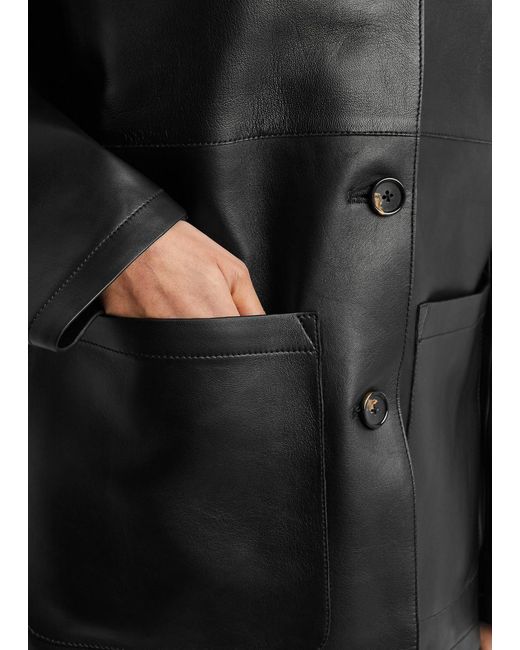 Totême  Black Easy Leather Jacket