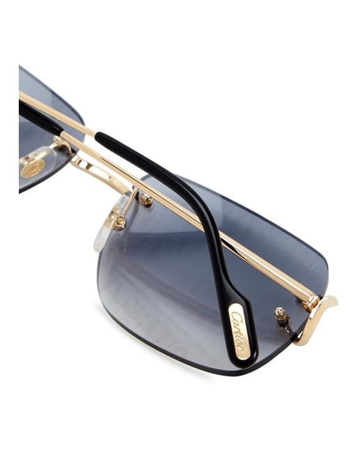 Cartier Blue Rimless Rectangle-Frame Sunglasses, Sunglasses, Lenses