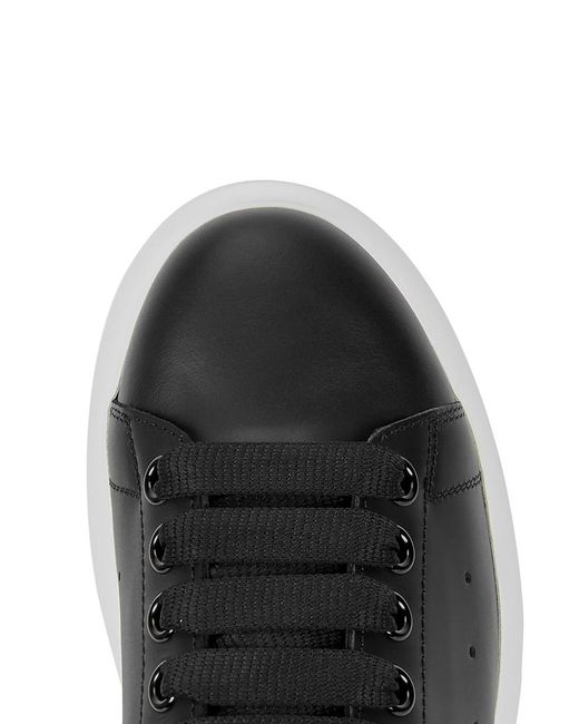 Alexander McQueen Black Oversized Leather Sneakers, Sneakers