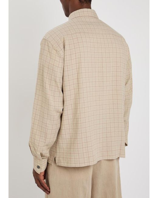 FRAME Natural Plaid Woven Shirt for men
