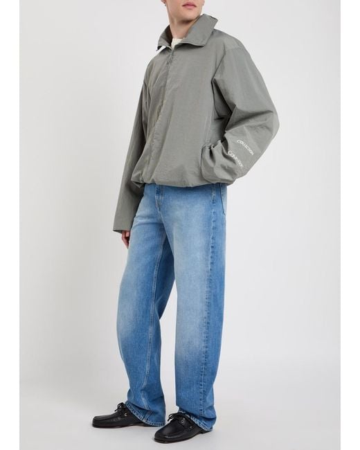 Calvin Klein Gray Preston High-Neck Nylon Jacket for men