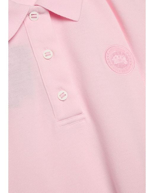 Canada Goose Pink Almira Logo-Appliqued Piqué Cotton Polo Shirt