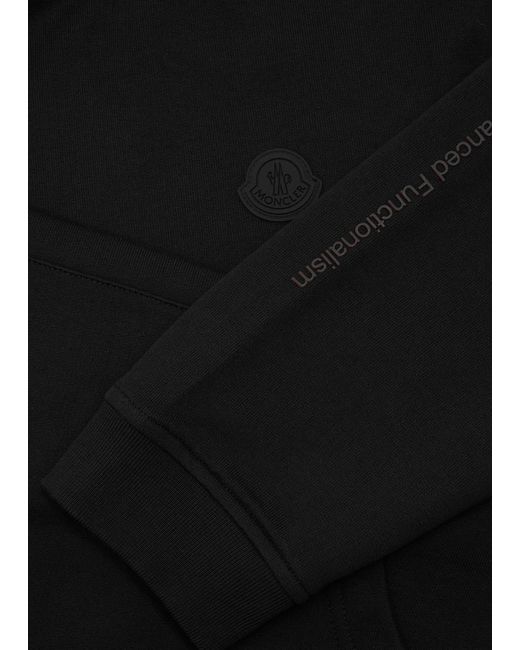 Moncler Black Logo Hooded Cotton Sweatshirt for men