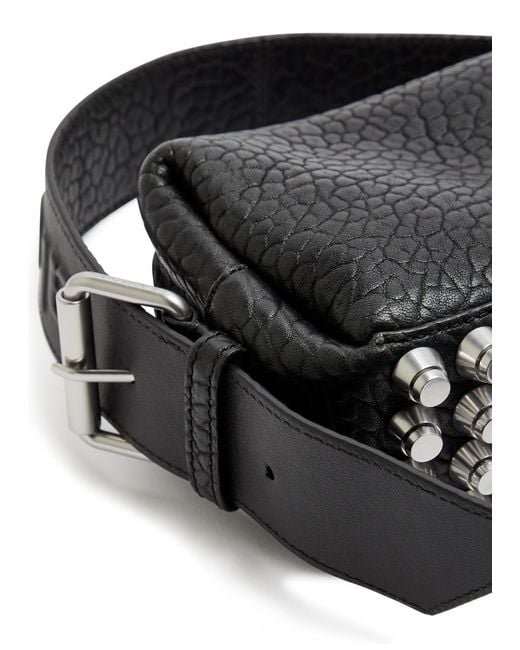 Alexander Wang Black Ricco Crocodile-Effect Leather Shoulder Bag