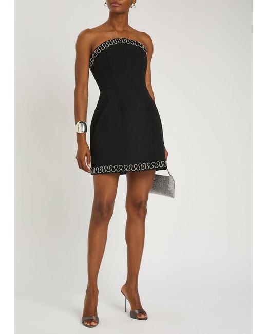 Rebecca Vallance Black Nyx Crystal-Embellished Crepe Mini Dress