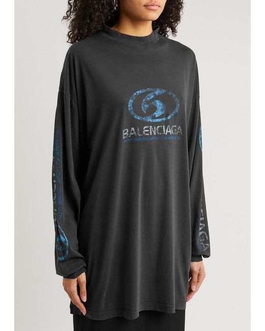 Balenciaga Black Logo-Print Cotton Top