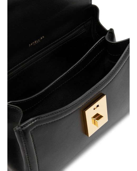 DeMellier London Black Paris Leather Top Handle Bag
