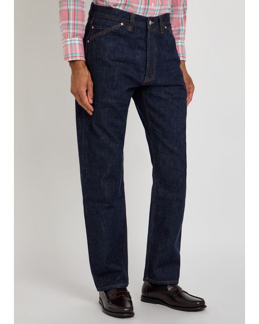 Drake's Blue Straight-Leg Denim Jeans for men