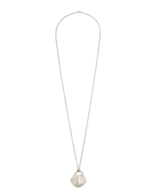 Khaite White Lotus Small Palladium-Plated Necklace