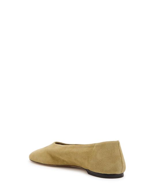Totême Natural Slip Suede Ballerina Flats