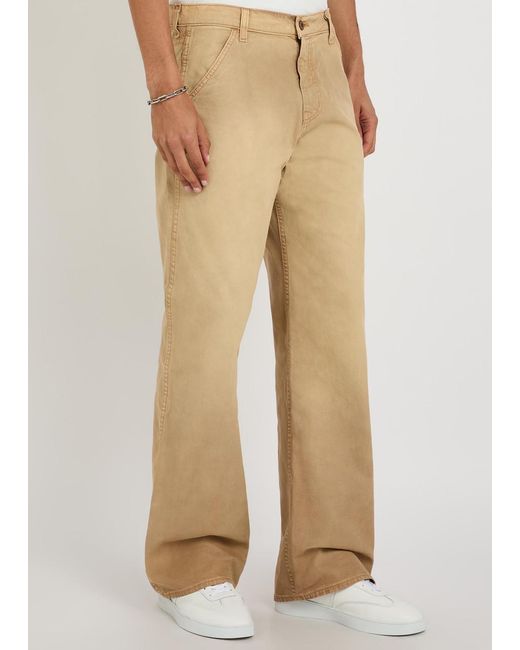 CHERRY LA Natural Western Straight-Leg Cotton Trousers for men