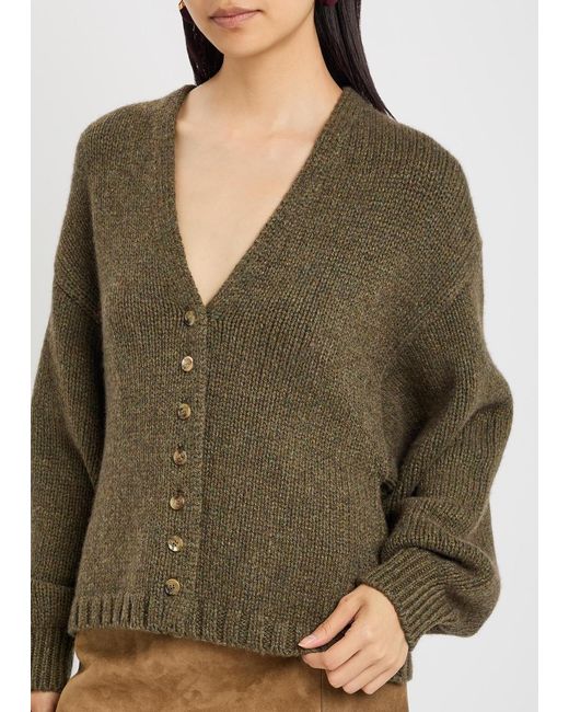 Khaite Green Axel Cashmere Cardigan