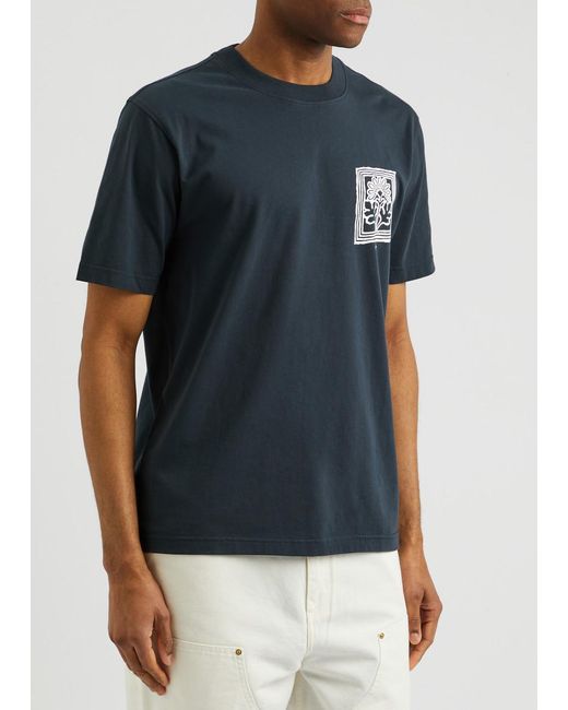 NN07 Blue Adam Printed Cotton T-Shirt for men