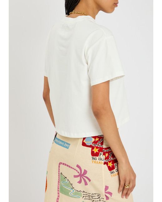 Never Fully Dressed White Shell Ioana Stretch-Cotton T-Shirt
