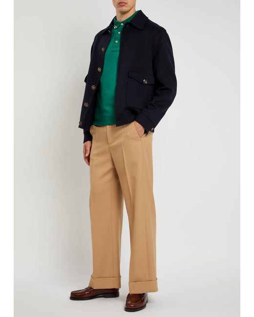 Valentino Garavani Blue Wool And Cashmere-Blend Bomber Jacket for men