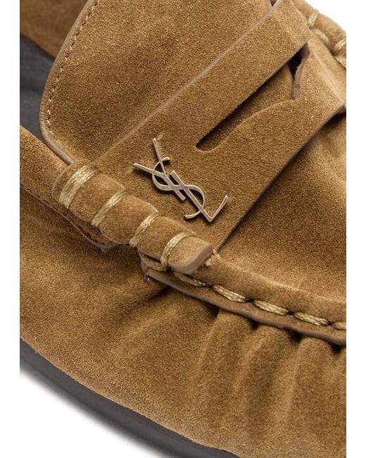 Saint Laurent Brown Le Loafer Suede Loafers for men