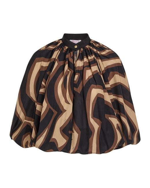 Emilio Pucci Brown Printed Silk Blouse