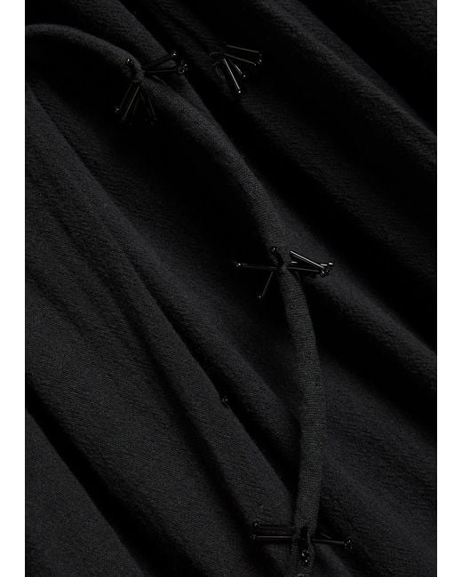 Caravana Black Bead Embellished Halterneck Cotton Maxi Dress