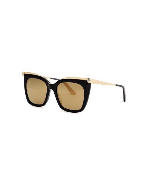 Cartier Brown Panthère Oval Frame Sunglasses, Sunglasses, Tone