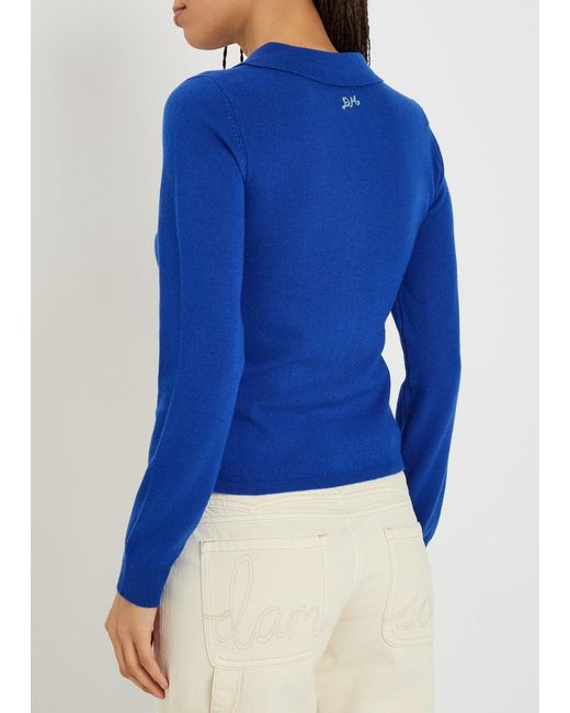 Damson Madder Blue Voula Wool And Cashmere-Blend Cardigan