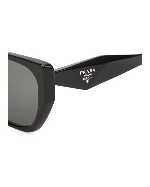 Prada Black Hexagon-frame Sunglasses Designer-engraved Lenses, Designer-stamped Temples, 100% Uv Protection