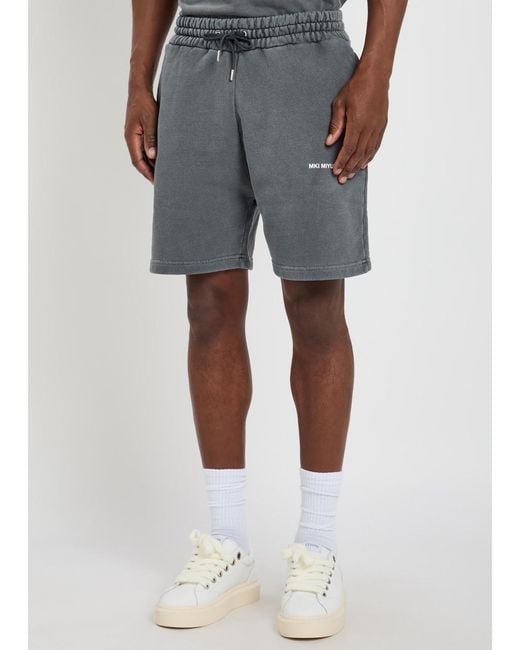 MKI Miyuki-Zoku Gray Uniform Logo-Print Cotton-Blend Shorts for men