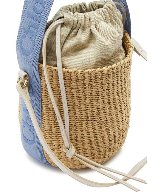 Chloé Blue Sense Small Raffia Basket Bag