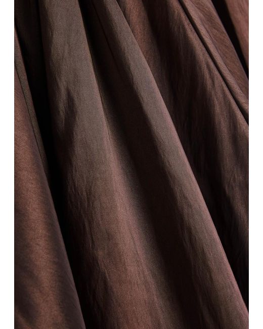 Jonathan Simkhai Brown Izzy Strapless Ribbed-Knit And Shell Midi Dress