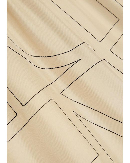 Totême Natural Logo-Monogrammed Silk Shorts