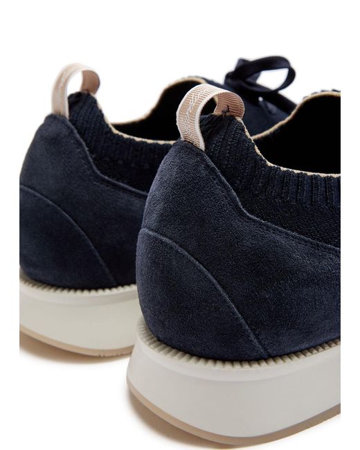Aurélien Blue Panelled Knit Sneakers for men