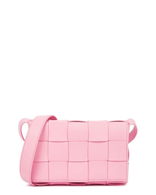 Bottega Veneta Pink Cassette Small Intrecciato Leather Cross-body Bag