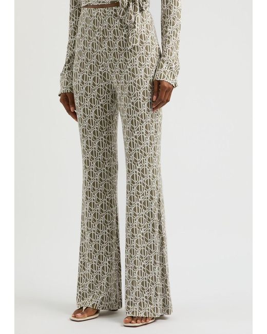 Diane von Furstenberg Gray Brooklyn Printed Jersey Trousers