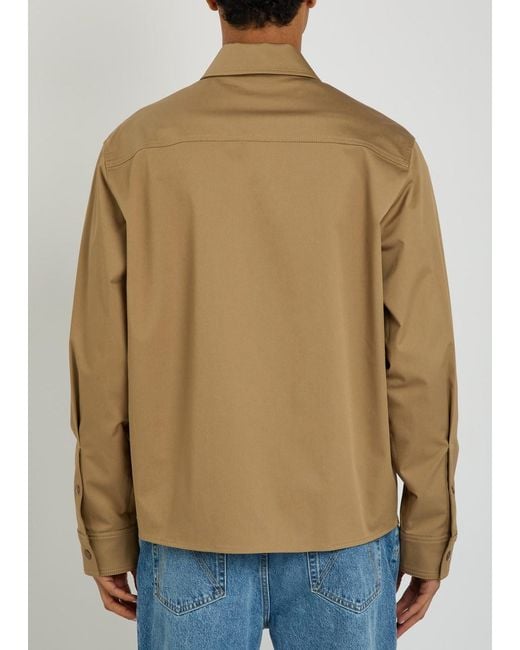 Moncler Natural Logo Stretch-Cotton Overshirt for men