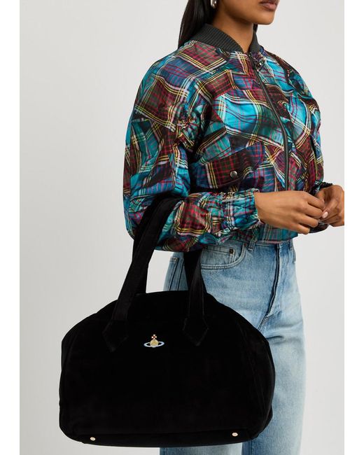 Vivienne Westwood Archive Yasmine Large Velvet Tote in Black | Lyst
