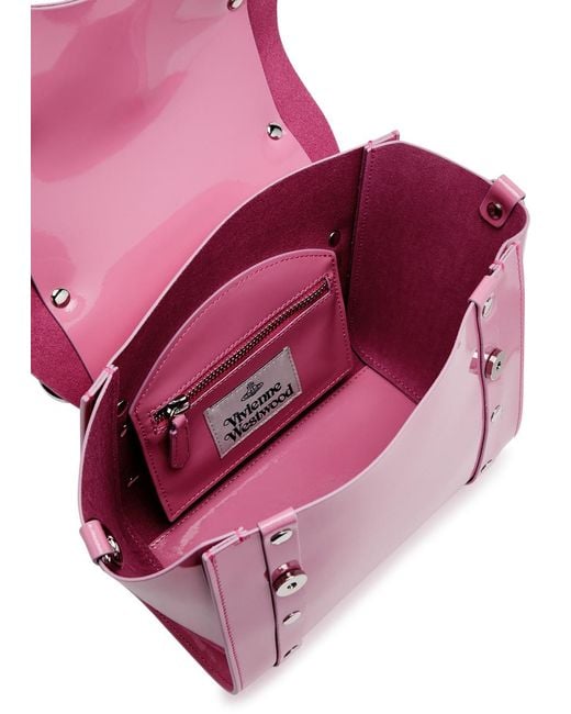 Vivienne Westwood Pink Betty Small Patent Leather Top Handle Bag