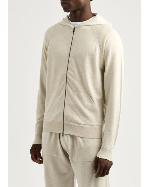 John Smedley Natural Carty Hooded Wool Sweatshirt for men