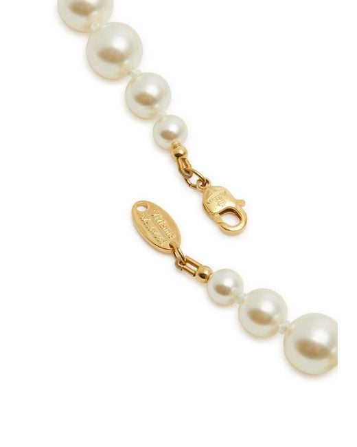 Vivienne Westwood White Bas Relief Orb Faux Pearl Choker