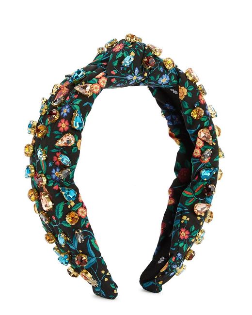 Lele Sadoughi Green X Liberty Of London Tapestry Embellished Cotton Headband