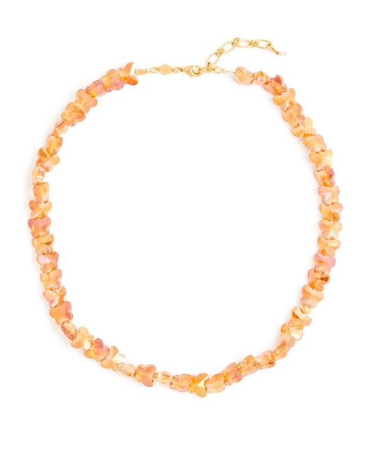 Anni Lu White Butterfly 18kt Gold-plated Beaded Necklace