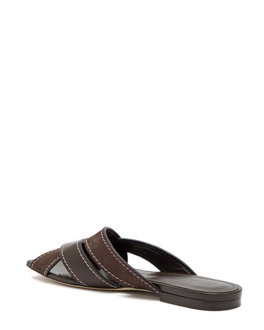 Tod's Black Square-Toe Suede And Leather Sandals