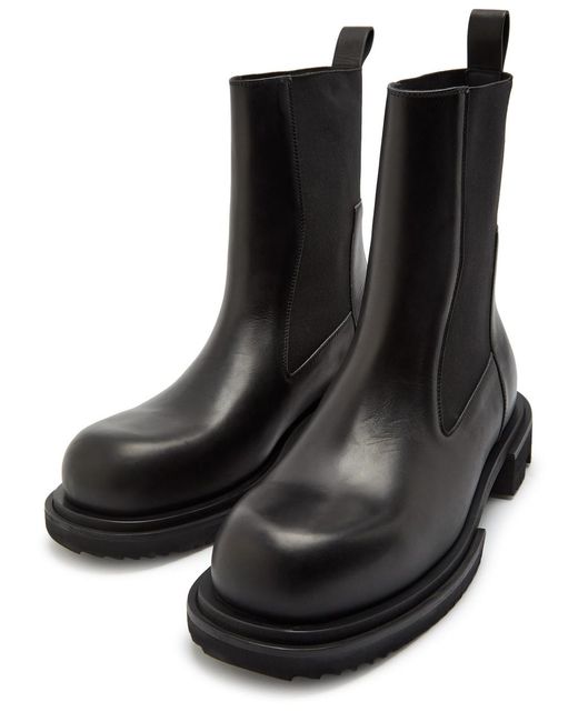 Rick Owens Black Gabe Leather Chelsea Boots for men
