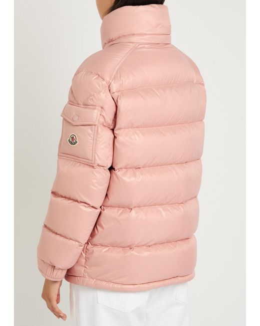 Moncler Pink Maire Padded Hooded Laqué Nylon Jacket