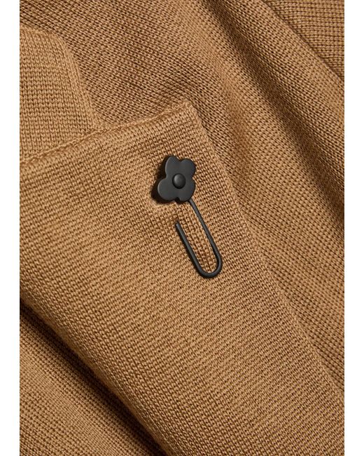 Lardini Brown Fine-Knit Wool Jacket for men