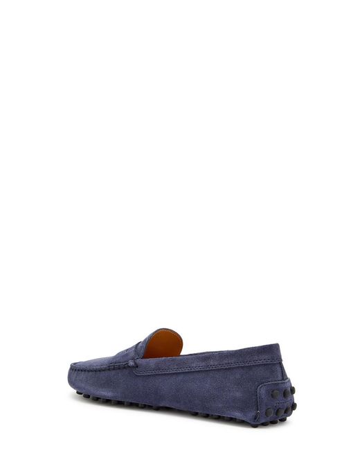 Tod's Blue Gommino Suede Loafers