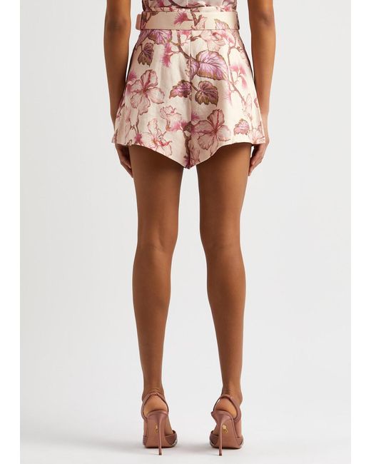 Zimmermann Pink Matchmaker Floral-print Linen Shorts for men