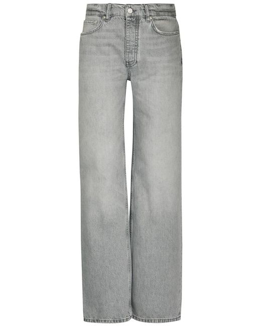 Anine Bing Gray Hugh Wide-Leg Jeans