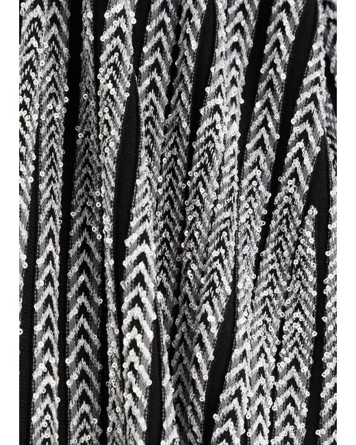 Missoni Gray Striped Sequin-Embellished Knitted Trousers