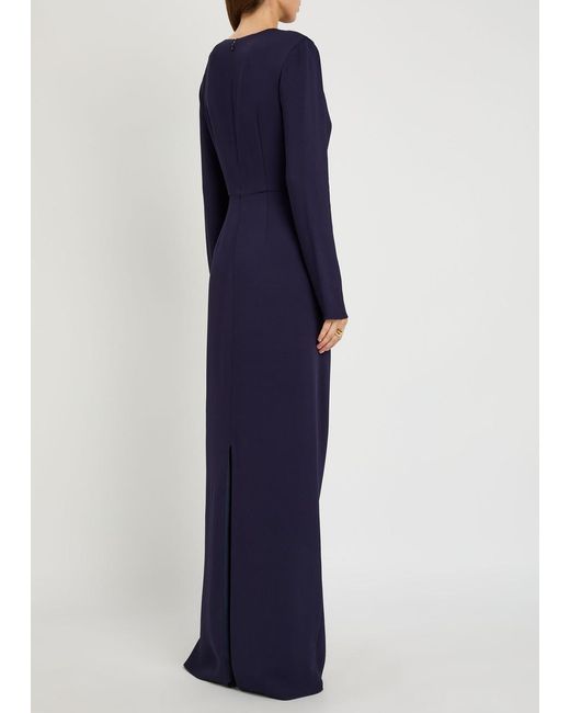 Erdem Women's Blue Crystal-Embellished Crepe Gown Erdem Women's Blue Crystal-Embellished Crepe Gown